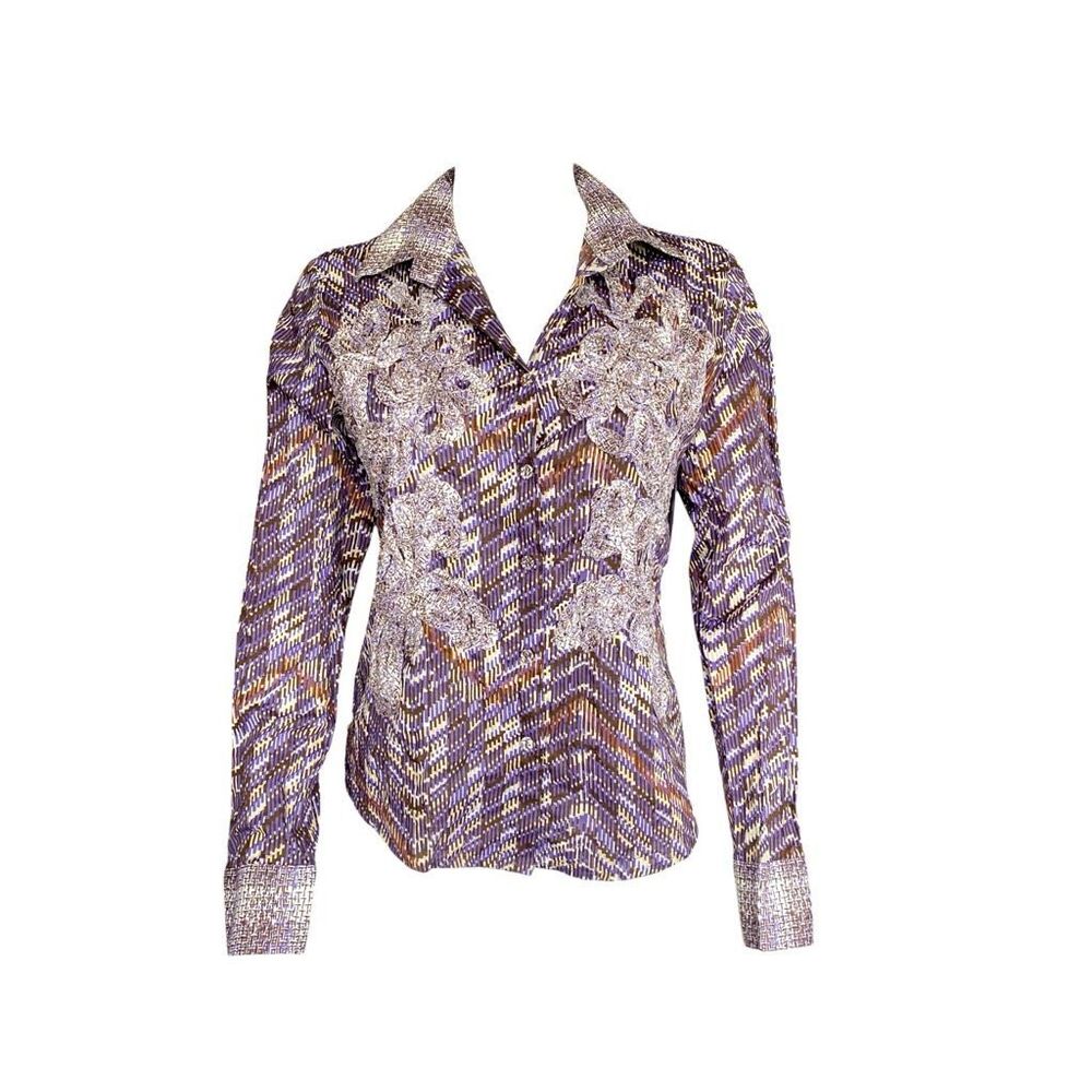 euro vintage patterned button down